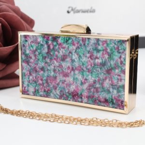 Cartera fiesta rigida metalizada de nacar en multi-verde,¡¡Ofertón!! ref1189