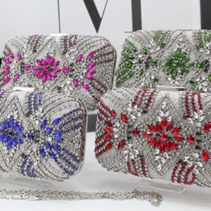Cartera rigida con piedras,azulón y buganvilla ¡Súper oferta! ref1221