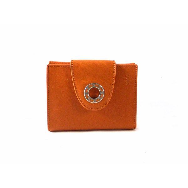 Cartera de piel pequeña mujer en color cuero - Imagen 3