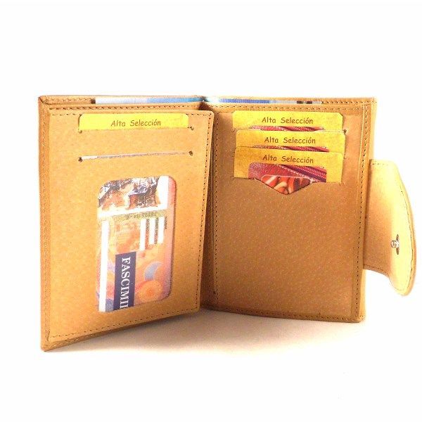 Cartera de piel pequeña mujer en color cuero - Imagen 9