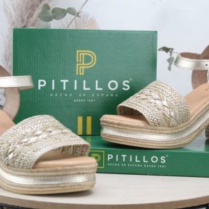 Sandalia Pitillos en rafia y piel,cómoda y ligera,ref30210