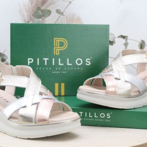 Sandalia Pitillos toda piel con tiras tubulares,ref11060
