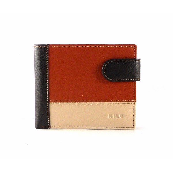 Cartera hombre piel estilo americano Nilo con monedero de cremallera