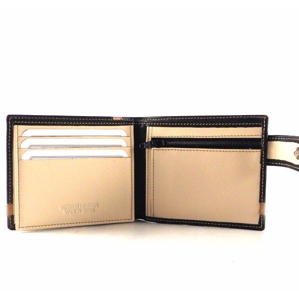 Cartera americana para hombre de piel con broche Nilo - Imagen 8