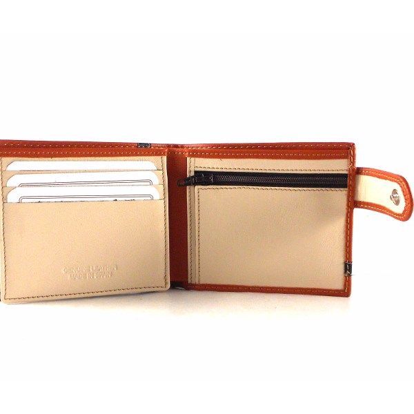 Cartera americana para hombre de piel con broche Nilo - Imagen 4