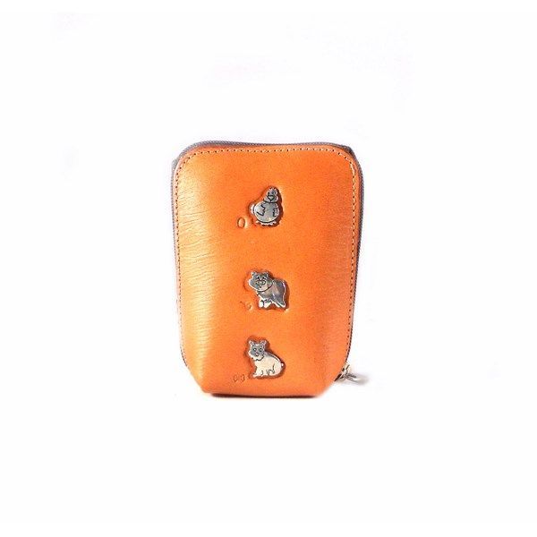 Pitillera piel Nilo con cremallera para mujer en color camel - Imagen 2