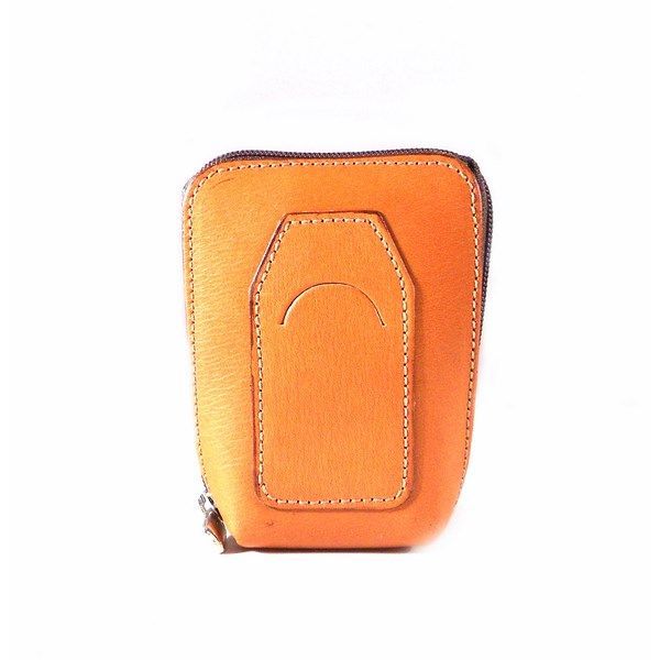 Pitillera piel Nilo con cremallera para mujer en color camel - Imagen 3