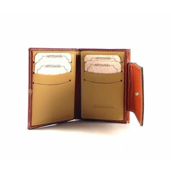 Cartera billetera de mujer en piel Nilo de tamaño mini caoba - Imagen 4