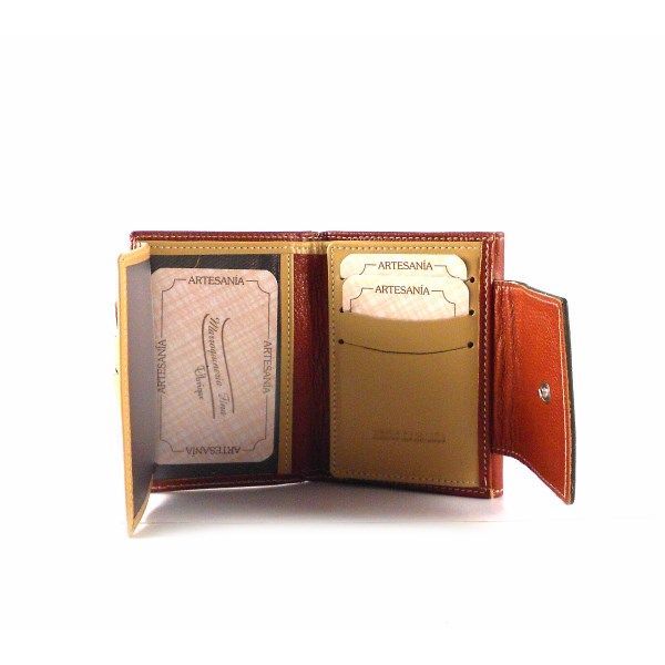 Cartera billetera de mujer en piel Nilo de tamaño mini caoba - Imagen 5