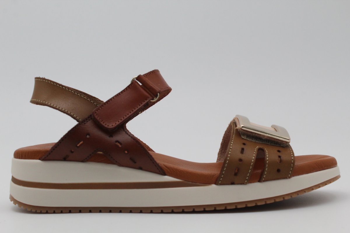 Sandalia Nacional toda en piel y planta de gel con velcro,ref14630 - Imagen 4