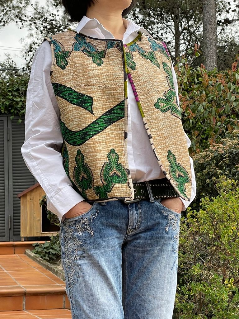 Chaleco bohemio artesanal reversible - Imagen 2