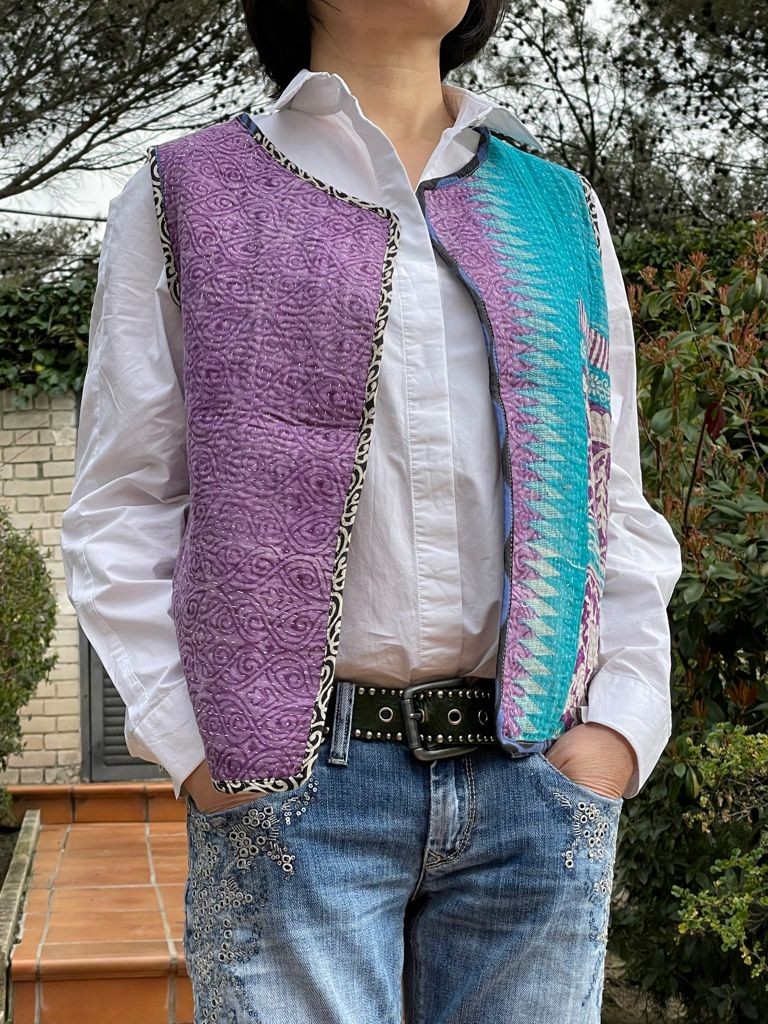 Chaleco bohemio artesanal reversible - Imagen 5