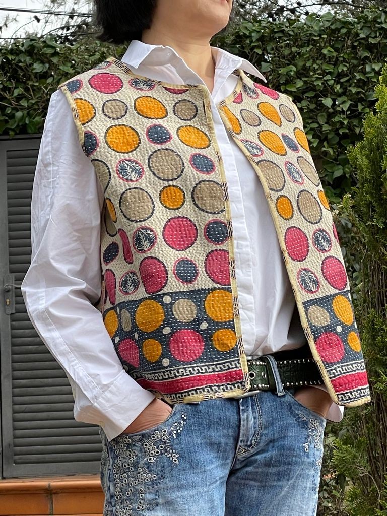Chaleco bohemio artesanal reversible - Imagen 4