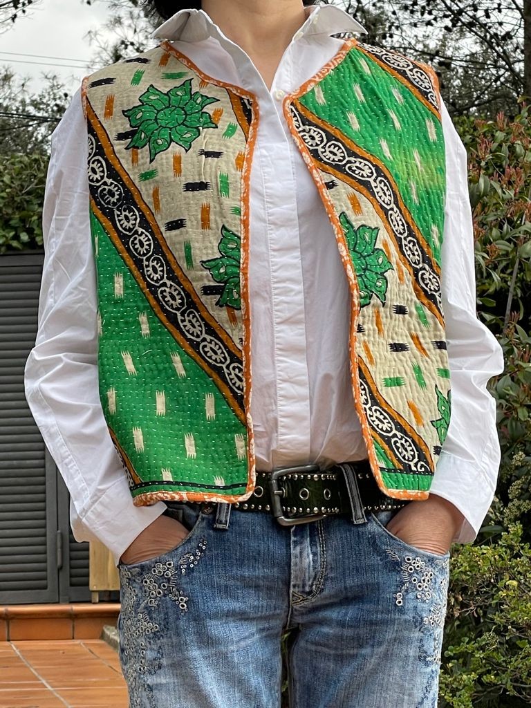 Chaleco bohemio artesanal reversible - Imagen 3