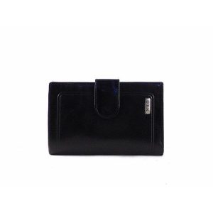 Billetero clásico para mujer en piel color negro mediano