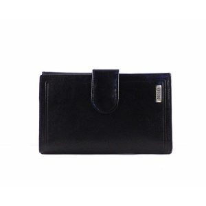 Billetero de  piel para mujer clásico en color negro Nilo