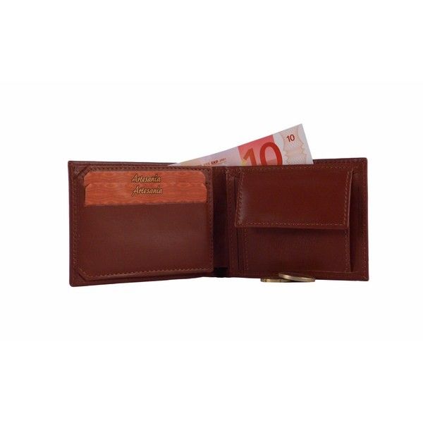 Cartera caballero de piel tipo americano con monedero interior - Imagen 3