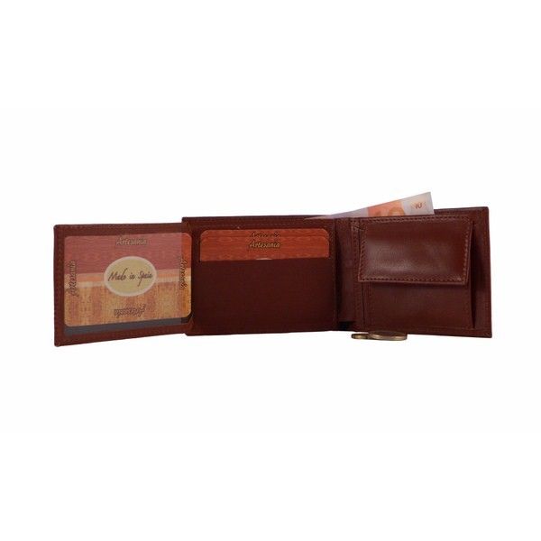 Cartera caballero de piel tipo americano con monedero interior - Imagen 4