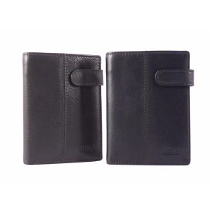 Cartera de piel suave con cierre de broche para hombre