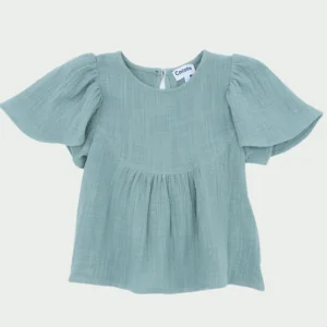 Blusa algodón verde niña