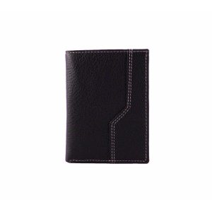 Billetera para hombre de piel rugosa marrón estilo americano