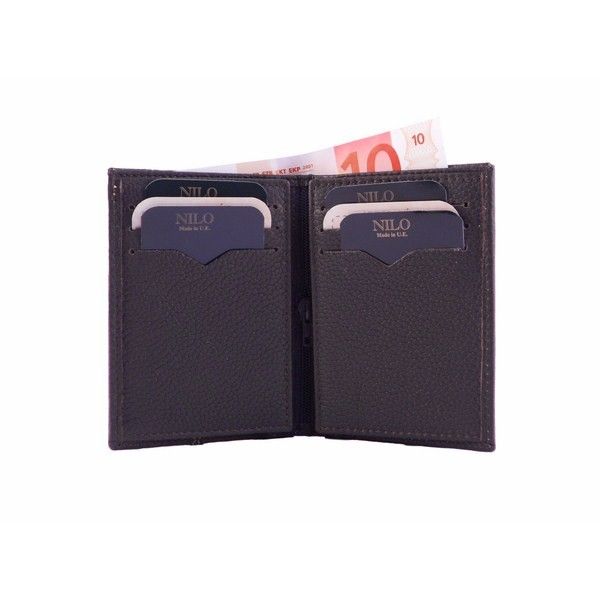 Billetera para hombre de piel rugosa marrón estilo americano - Imagen 3