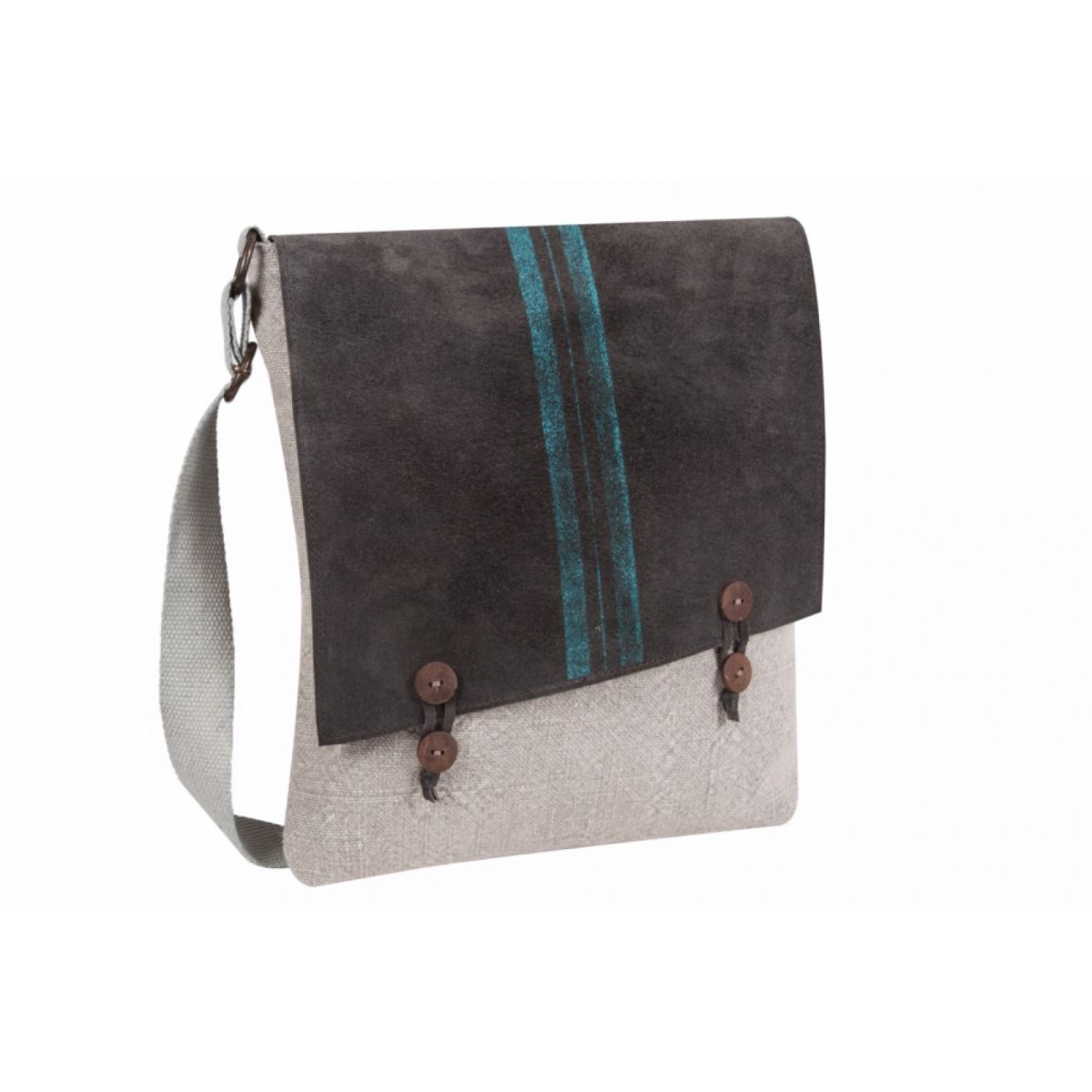 Bandolera de lino con solapa - Imagen 4