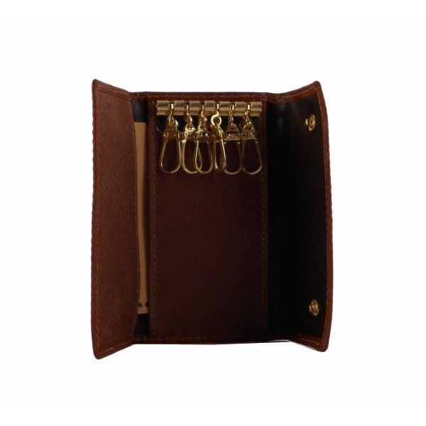 Llavero de cartera en piel para hombre y mujer 6 llaves - Imagen 3