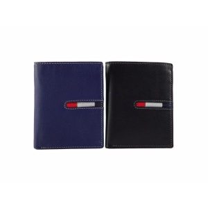 Cartera de piel hombre en colores marrón negro azul o rojo