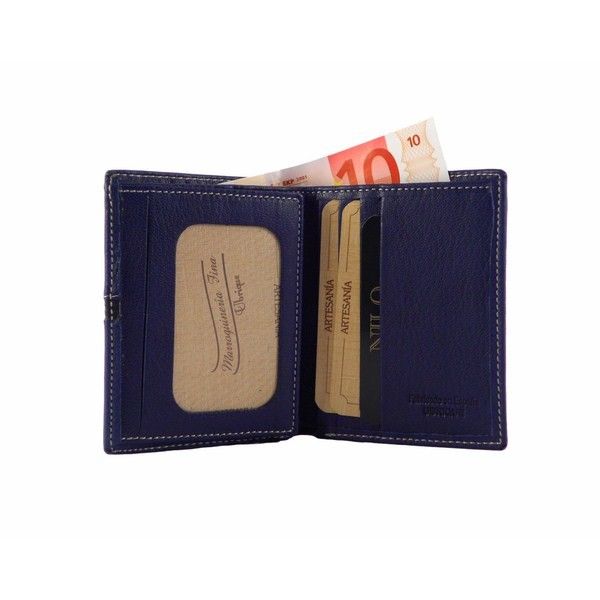 Cartera de piel hombre en colores marrón negro azul o rojo - Imagen 3