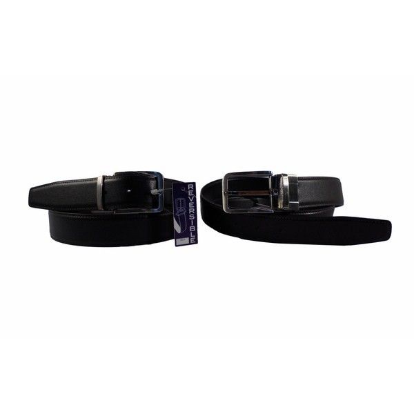 Cinturón de piel reversible color negro o color cuero - Imagen 2