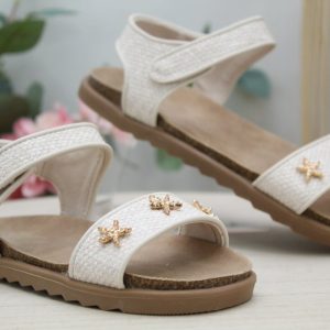 Sandalia bio en suave polipiel con adorno estrella,ref1678