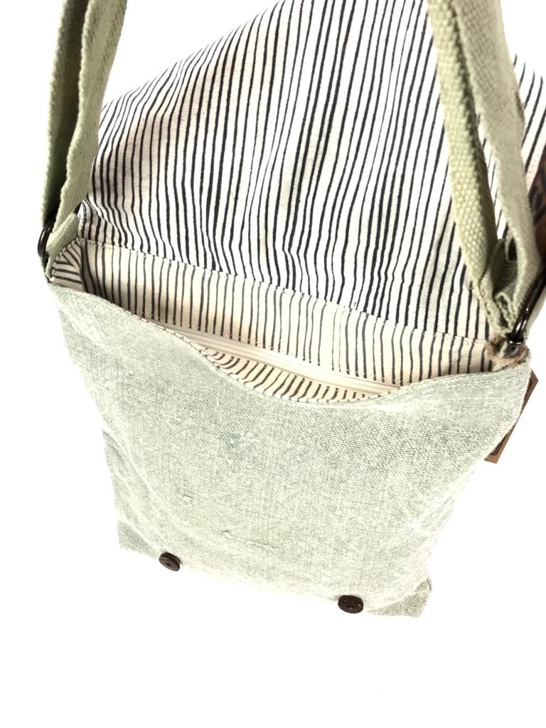 Bandolera de lino con solapa - Imagen 5
