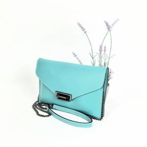 Bandolera de Piel Italiana con Solapa de Broche y 2 Compartimentos para Mujer