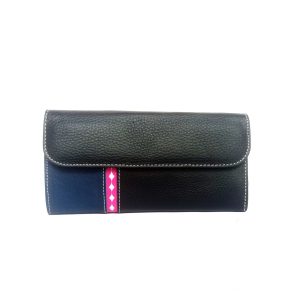 Billetera de mujer piel mediana negro/marino