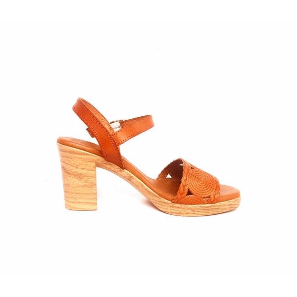 Sandalias de tacón Eva Frutos con pulsera al tobillo cuero - Imagen 5