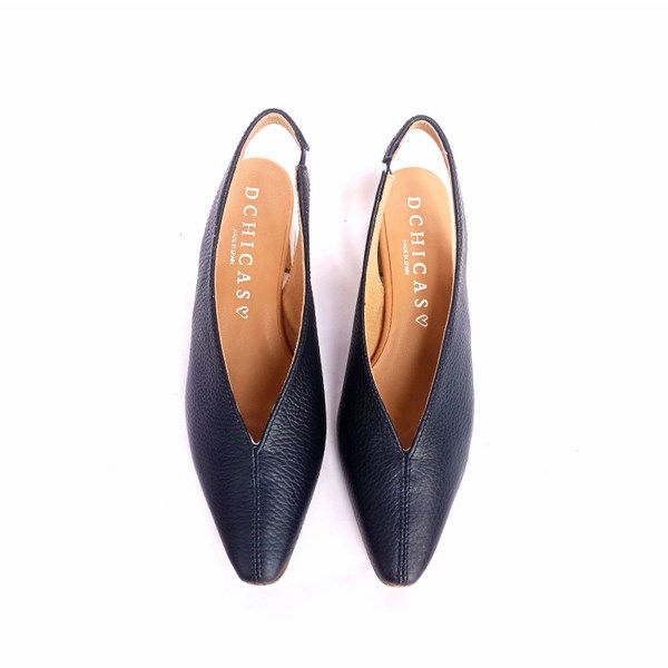 Zapatos de tacón tipo salón destalonados D’Chicas azul marino - Imagen 4