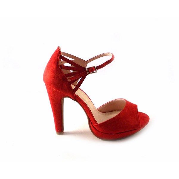 Sandalias mujer Prestigio antelina rojo con pulsera - Imagen 4