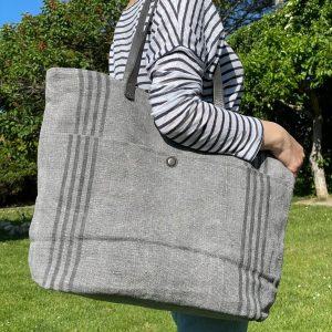 Bolso de hombro de lino