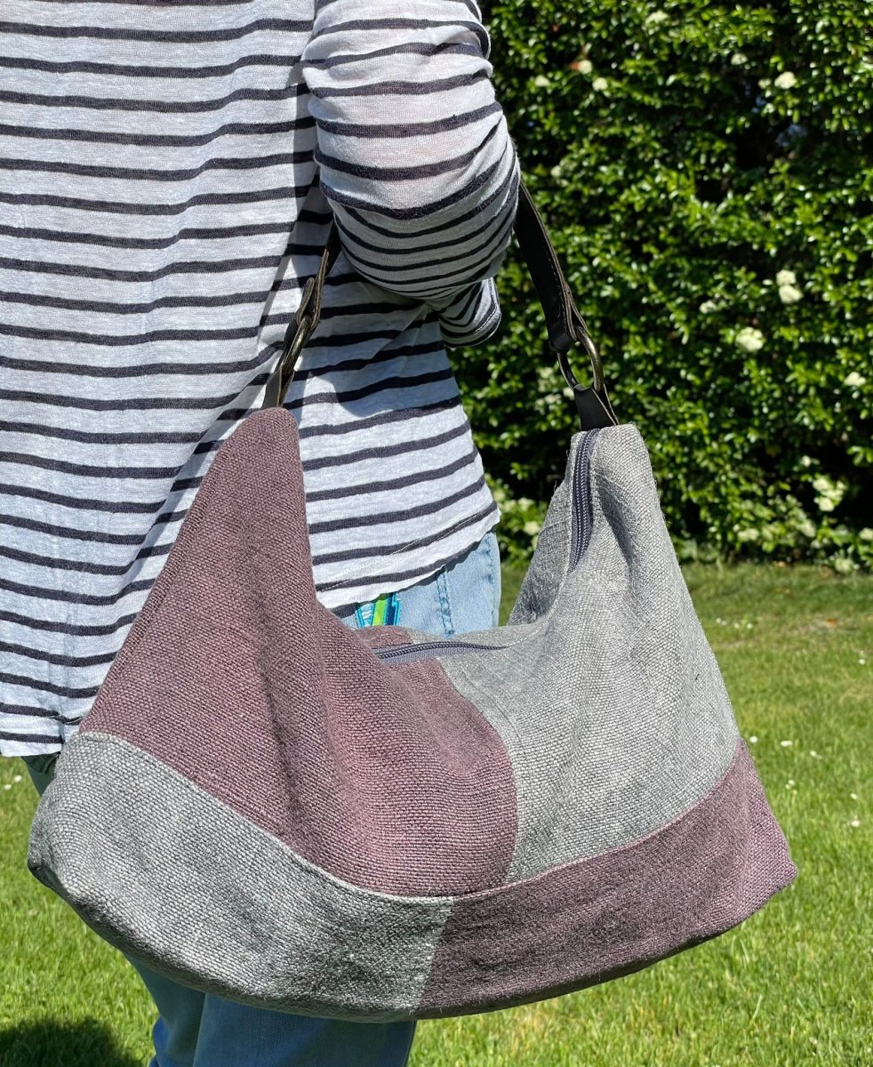 Bolso de lino bicolor - Imagen 2
