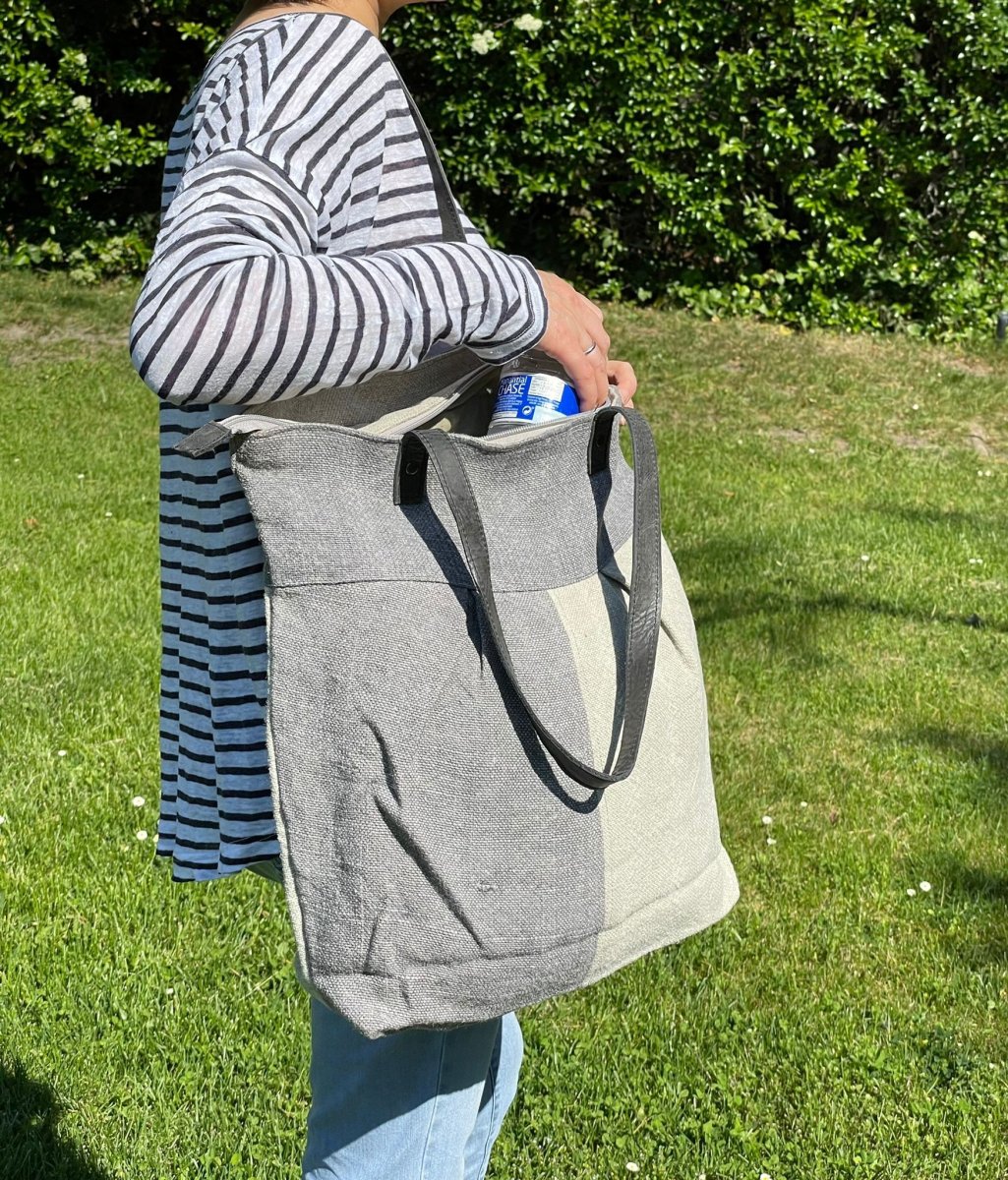 Bolso shopper de lino - Imagen 3