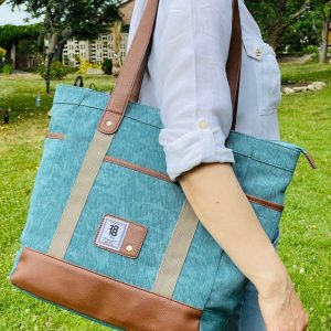 Bolso shopper con asas de polipiel