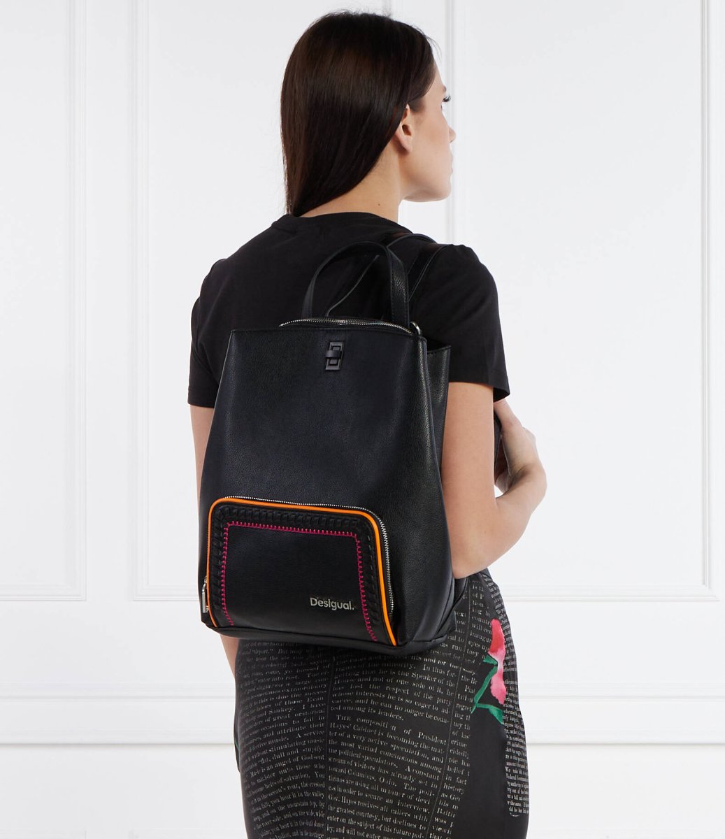 DESIGUAL- Mochila Desigual negra mujer Back Prime Sumy – Elegante y urbana - Imagen 7