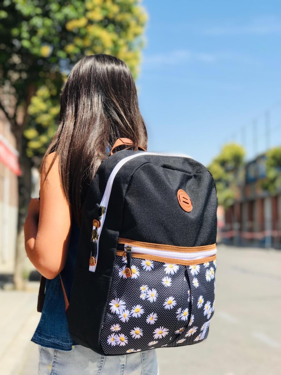 Mochila escolar flores