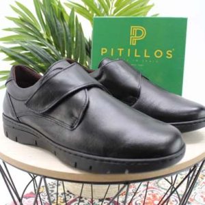 Zapato pitillos todo en piel con cierre velcro