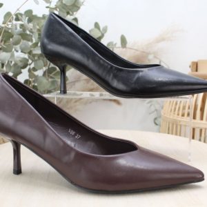 Stiletto en suave poli piel con tacon medio de 6cm