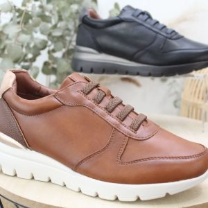 Zapato casual en suave poli piel con cordón elastico