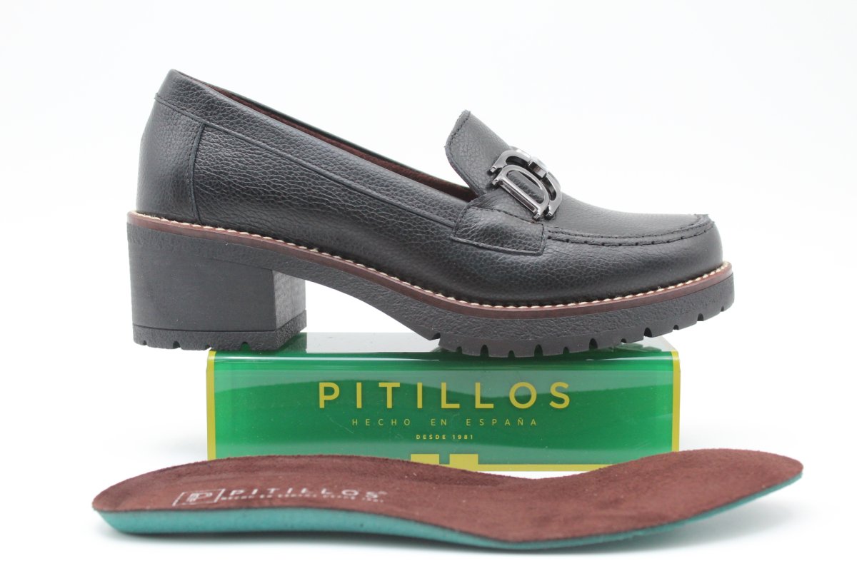 Zapato Pitillos todo en piel con piso crepé antideslizante,ref20520 - Imagen 4