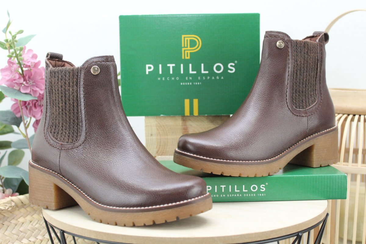 Botin Pitillos todo piel con piso crepé antideslizante,ref20523 - Imagen 2