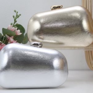 Cartera rigida en suave poli piel metalizada,ref20848